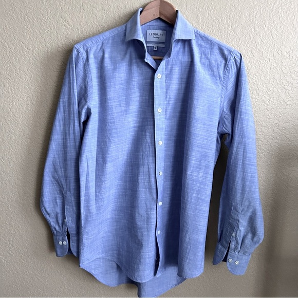 Ledbury Fine Shirting Classic Fit Long Sleeve Button Down Shirt - Picture 2 of 6